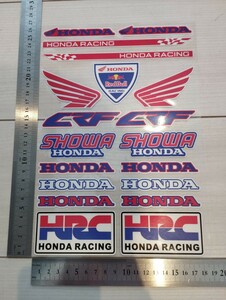 HRCステッカー　約１９枚セット（1シート分） HONDA　ホンダステッカー　バイクステッカー　レーシングステッカー　防水　反射　バイザー