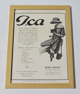 ICA　1924年　フランス語オリジナル広告　額付