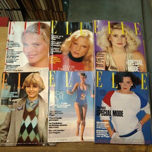n0429-4 洋雑誌ELLEまとめて6冊セット /80年代/ファッション/ディスプレイ/小物/服飾/インテリア/アンティーク