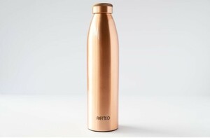  copper made flask water bottle high endurance leak prevention a-yuru beige da India made (950ml) bottle 