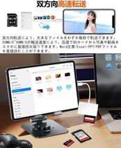 iPhone SDカードリーダー 3in1 SDカードカメラリーダー USB/SD/TF変換アダプタ 写真/ビデオ/資料 双方向高速データ転送 データ移行_画像3