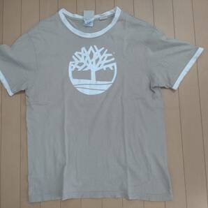 ティンバーランド US L JP XL リンガー Tシャツ 半袖 シャツ メンズ ベージュ Timberland デカロゴ ビッグロゴ アウトドア ノース 好きにの画像1
