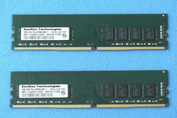 SanMax DDR4-3200 16GB 2本 32GBセット hynixチップ 動作確認済