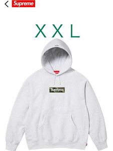 XXL★ Supreme Box Logo Hooded Sweatshirt Ash Greyシュプリーム ボックス ロゴ (ボックスロゴ) フーディー パーカー アッシュ グレー