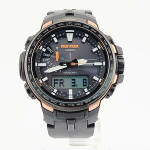 美品 CASIO PROTREK カシオ プロトレック PRW-6100Y-1JF ブラック オレンジ アナデジ タフソーラー 腕時計 メンズ