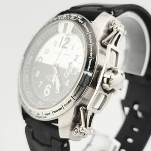 美品 HAMILTON ハミルトン KHAKI カーキ トワイライト GMT H625150 ホワイト×ブラック デイト メンズ AT 自動巻 腕時計の画像4