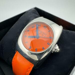  rare PASQUALE BRUNI Pas kwa- Rebel- ni self-winding watch 01MA42 men's wristwatch orange SS case original belt 