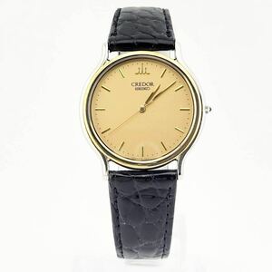 美品 SEIKO CREDOR セイコー クレドール 8J81-6B00　18KT クォーツ 腕時計 メンズ ゴールド