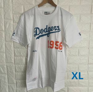 ニューエラ ドジャース　半袖Tシャツ　白／XL　ベースボール　野球 スポーツ観戦 メジャー 未使用 送料無料