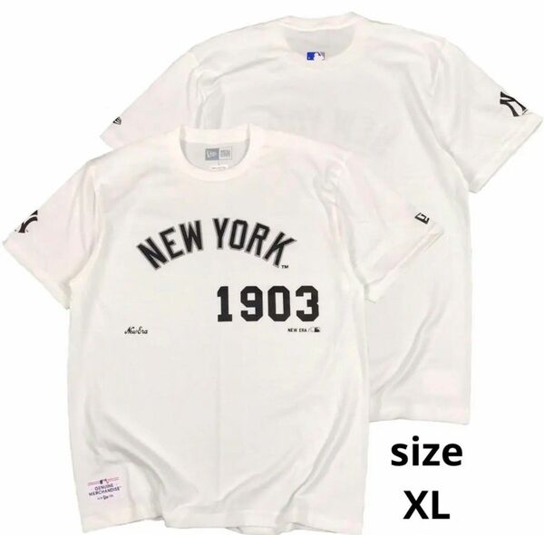 ニューエラ ヤンキース NY　半袖 Tシャツ　白 XL　ベースボール　野球 スポーツ観戦 メジャー 新品 送料無料