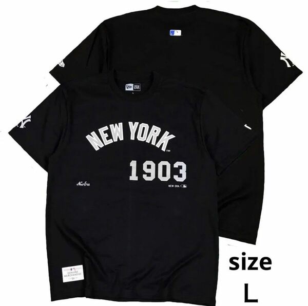 ヤンキース NY　半袖 Tシャツ　黒 Ｌ　ベースボール　野球 スポーツ観戦 メジャー 新品 送料無料