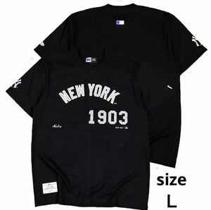 ニューエラ ヤンキース NY　半袖 Tシャツ　黒 Ｌ　ベースボール　野球 スポーツ観戦 メジャー 新品 送料無料