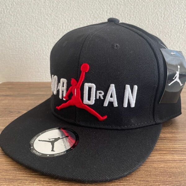  CAP キャップ 黒 JORDANロゴ(レッド) スポーツ観戦 バスケ 新品 送料無料