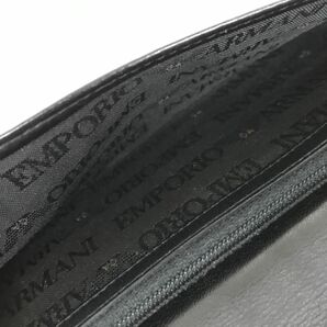 エンポリオアルマーニ EMPORIO ARMANI 長財布 二つ折り財布 ロゴ総柄 黒 ブラック[C3069]の画像8