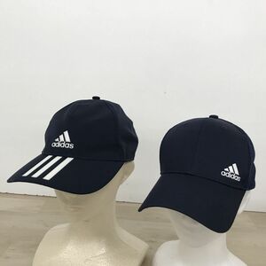 adidas アディダス ナイロン メッシュキャップ 2点 セット ネイビー系[C3234]