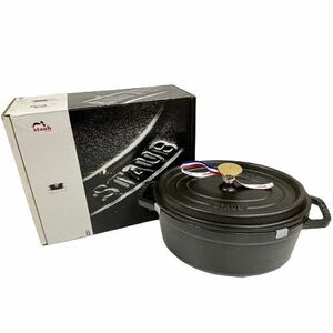 ■【staub/ストウブ】ピコ・ココット オーバル 40500-231 ブラック 両手鍋 23cm 未使用品 箱付き★6974