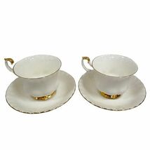 ■【ROYAL ALBERT/ロイヤルアルバード】Val D'or/ヴァルドー カップ&ソーサー 2客セット 洋食器★7165_画像1