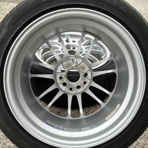 RE30 タイヤホイール2本セット17.25kg VR RE30 17×8.0JJ OF.+44 PCD114.3 5H CRとFire stone FIREHAWK 235/45R17 94W 09週16年の画像4