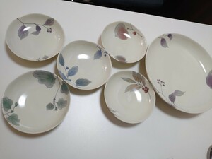 たち吉 和食器 やまつみ 取り鉢揃 大鉢1 小鉢5セット 箱付き 柄違い ヴィンテージ レトロ コレクション レア物