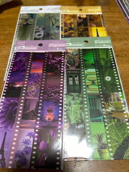 フィルム風シール 4種セット ハピラ コラージュ ステッカー デコレーション