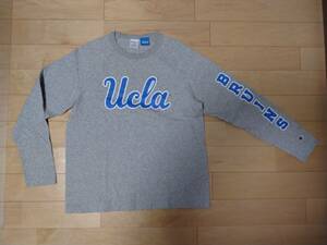  Champion long T-shirt long sleeve T shirt T1011 gray UCLA Logo size MADE IN USA USED beautiful goods *