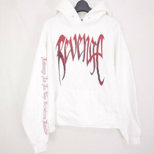 REVENGE GALLERY リベンジ ギャラリー hoodie メンズ プルオーバー スカル ロゴ プリント フーディ パーカー スウェット WHITE L