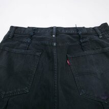 OLD PARK オールドパーク メンズ リーバイス リメイク 再構築ブラック カットオフ デニム パンツ BLACK L_画像6