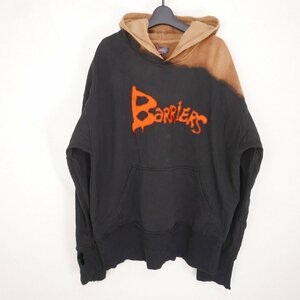 BARRIERS バリアーズ NY breach hoodie メンズ トップス ブリーチ フーディ パーカー アームカバー袖 BLACK XXL