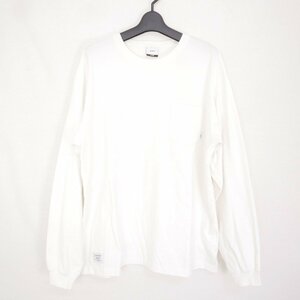 20AW WTAPS ダブルタップス BLANK LS / COPO メンズ トップス クルーネック 長袖Ｔシャツ ポケット ロンT 無地WHITE X02 202ATDT-CSM07 白