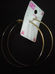*** earrings No,332*T-24 Gold hoop approximately 6.5cm***
