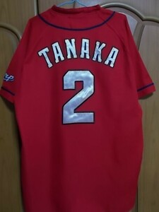 【正規品・古着】広島カープユニフォーム　田中広輔＃2　ビジター赤ユニ　デサント製　プロ野球　Lサイズ