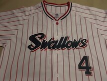 【正規品・古着】ヤクルトスワローズ （H）ユニフォーム　バレンティン＃4　Majestic製　プロ野球　_画像4