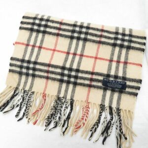 英国製 BURBERRY カシミヤ マフラー/バーバリー 0403