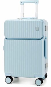 【新品未開封】スーツケース Mサイズ3泊～5泊用 機内持込可水色 軽量 静音TSAロック　ブルー