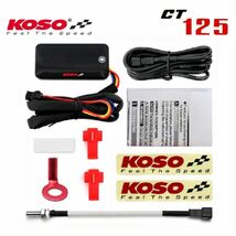 CT125 シリンダーヘッド レッド 右側ブラケット KOSO 温度計 時刻表示 電圧表記の3機能 KOSO LEDメーター 3 in 1 専用ブラケット付き_画像5