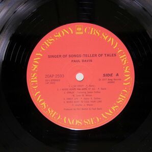 被せ帯 PAUL DAVIS/SINGER OF SONGS-TELLER OF TALES/CBSSONY 20AP2593 LPの画像2