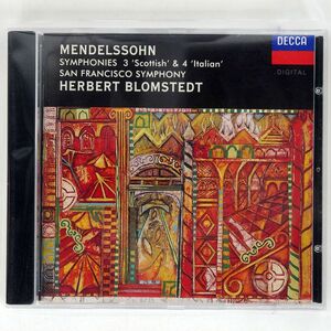 HERBERT BLOMSTEDT/MENDELSSOHN: SYMPHONIES 3 & 4/POLYGRAM RECORDS 433 811-2 CD □