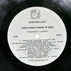 米 ROSEMARY CLOONEY/EVERYTHING’S COMING UP ROSIE/CONCORD JAZZ CJ47 LPの画像2