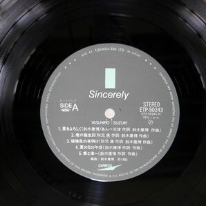 YASUHIRO SUZUKI/SINCERELY/EXPRESS ETP90243 LPの画像2