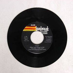 FIVE KEYS/STOP WHAT YOUR DOING TO ME GODDESS OF LOVE/LANDMARK RECORD CORP. L101 7 □