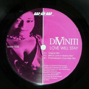 DIVINITI/LOVE WILL STAY/WOMEN ON WAX RECORDINGS WOW 006 12の画像1