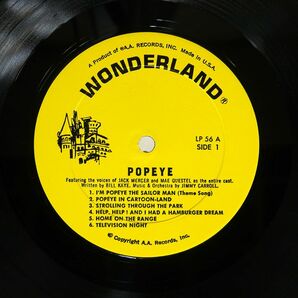 米 JIMMY CARROLL AND HIS ORCHESTRA/POPEYE/WONDERLAND GLP56 LPの画像2