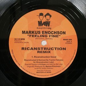 米 MARKUS ENOCHSON/FEELING FINE (RICANSTRUCTION REMIX)/MAW MAW096 12