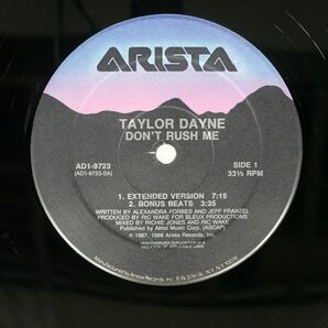 米 TAYLOR DAYNE/DON’T RUSH ME/ARISTA AD19723 12の画像2