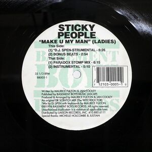 STICKY PEOPLE/MAKE U MY MAN LADIES/BASEMENT BOYS RECORDS BB005-1 12