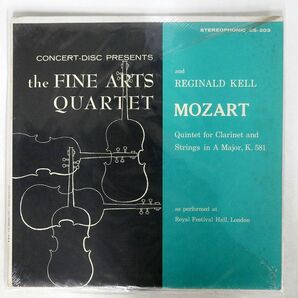 米 FINE ARTS QUARTET/MOZART: QUINTET FOR CLARINET AND STRINGS IN A MAJOR (K.581)/CONCERT-DISC CS203 LPの画像1