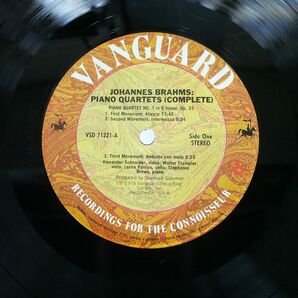 米 シュナイダー/ブラームス：ピアノ四重奏曲コンプリート/VANGUARD VSD71221 LPの画像2