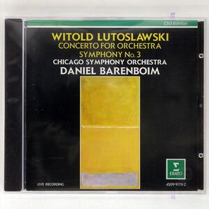 DANIEL BARENBOIM/LUTOSLAWSKI: CONCERTO FOR ORCHESTRA / SYMPHONY 3/ERATO 4509-91711-2 CD □