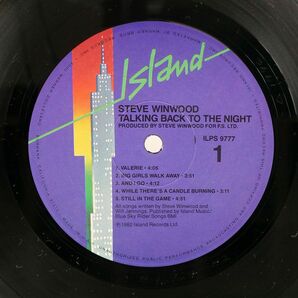 米 STEVE WINWOOD/TALKING BACK TO THE NIGHT/ISLAND ILPS9777 LPの画像2