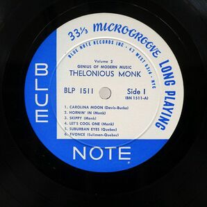 米 THELONIOUS MONK/GENIUS OF MODERN MUSIC VOLUME 2/BLUE NOTE BLP1511 LPの画像3
